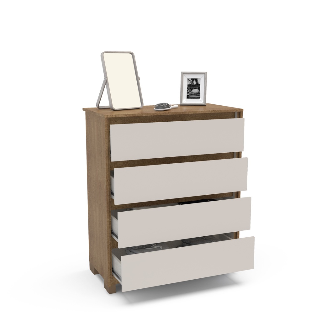 GAVETERO COIMBRA DE 4 GAVETAS  FREIJO/OFF WHITE,  230071.0002