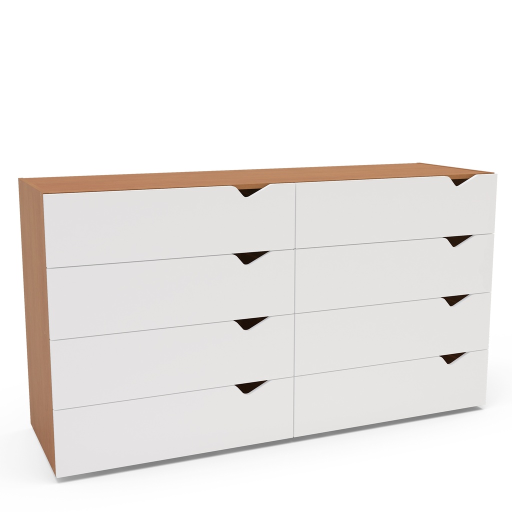 GAVETERO PORTO DE 8 GAVETAS  FREIJO/BLANCO,  240820.0006