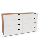 GAVETERO PORTO DE 8 GAVETAS  FREIJO/BLANCO,  240820.0006