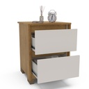 MESA DE NOCHE COIMBRA DE 2 GAVETAS  FREIJO/OFF WHITE,  230074.0002