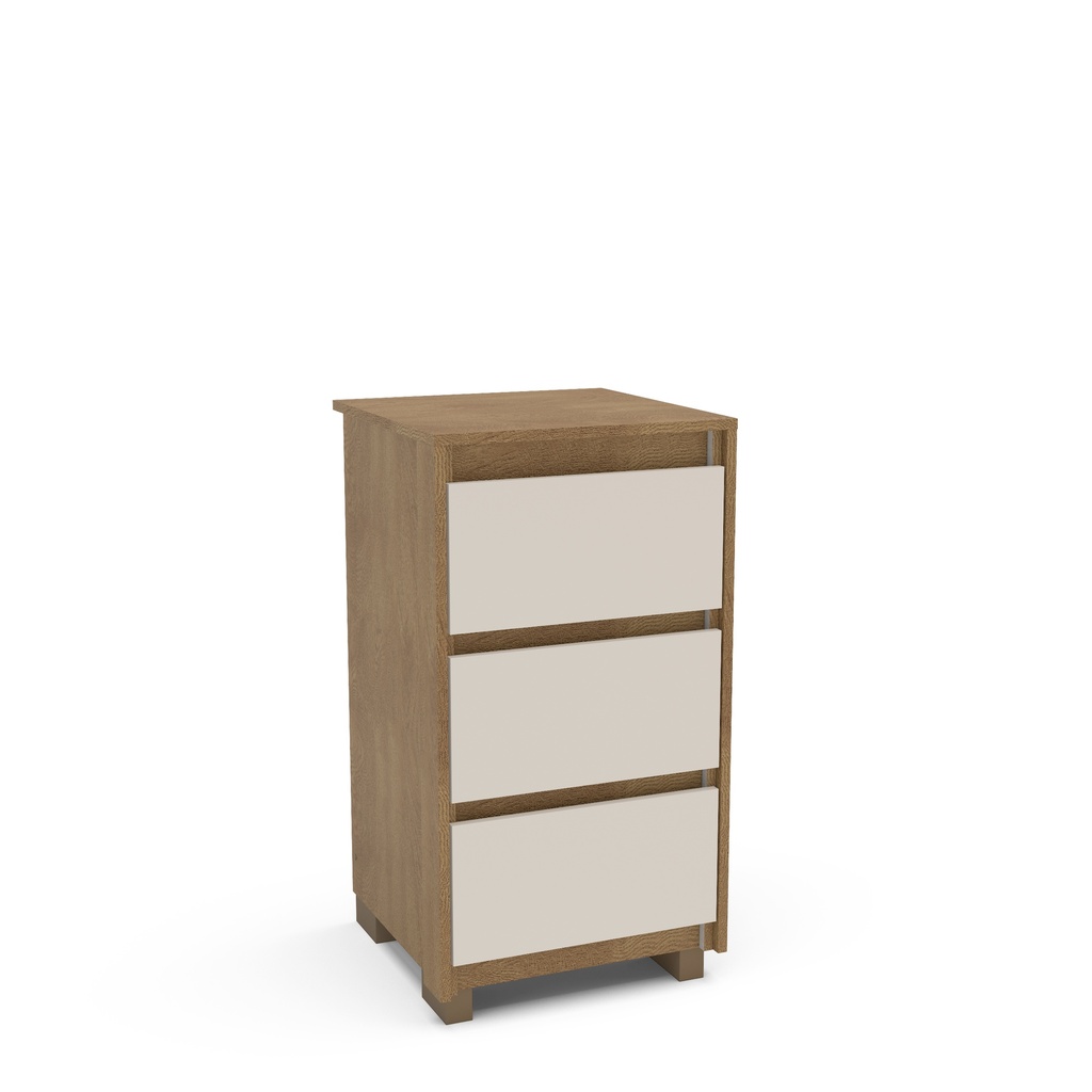 MESA DE NOCHE COIMBRA DE 3 GAVETAS  FREIJO/OFF WHITE,  230075.0002