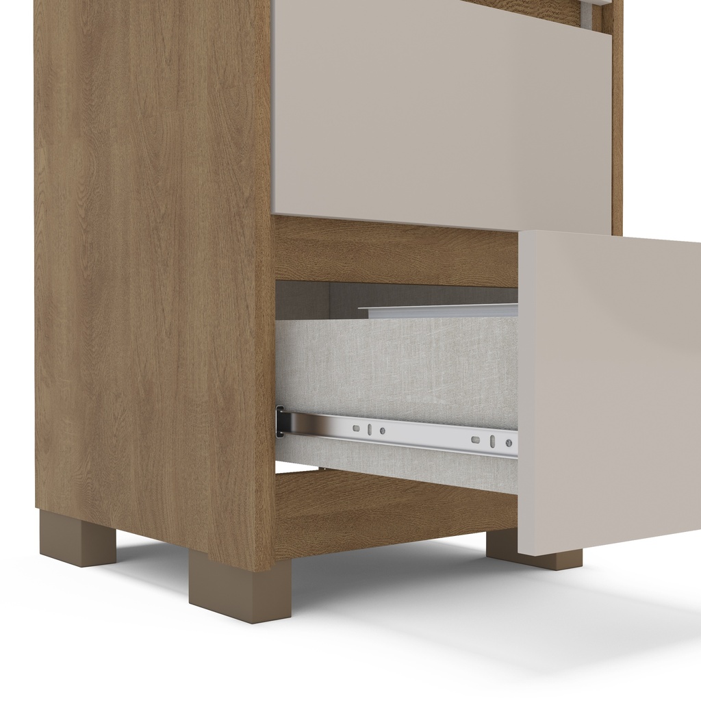 MESA DE NOCHE COIMBRA DE 3 GAVETAS  FREIJO/OFF WHITE,  230075.0002