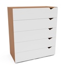 GAVETERO PORTO DE 5 GAVETAS  FREIJO/BLANCO,  240822.0006