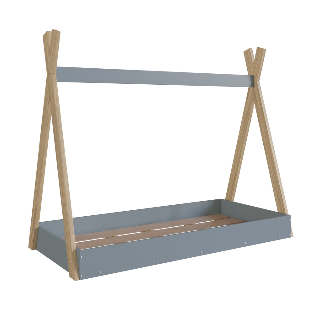 CAMA SINGLE INFANTIL CABANA MONTESSORI ITAPUA CON AZUL 190X80, CCM003ITAZ