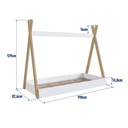 CAMA SINGLE INFANTIL CABANA MONTESSORI ITAPUA CON BLANCO 190X80, CCM003ITBC