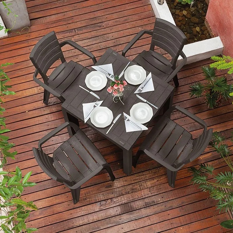 MESA BARU CUAD 75X75CM MARRON