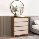 GAVETERO COIMBRA DE 4 GAVETAS  FREIJO/OFF WHITE,  230071.0002