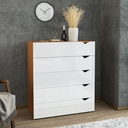 GAVETERO PORTO DE 5 GAVETAS  FREIJO/BLANCO,  240822.0006