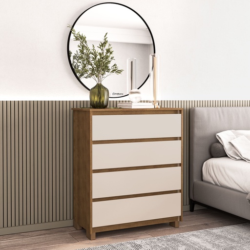 [230071.0002] GAVETERO COIMBRA DE 4 GAVETAS  FREIJO/OFF WHITE,  230071.0002
