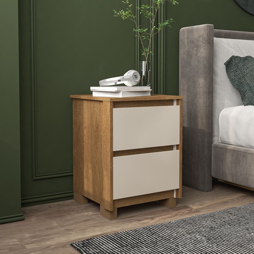 [230074.0002] MESA DE NOCHE COIMBRA DE 2 GAVETAS  FREIJO/OFF WHITE,  230074.0002