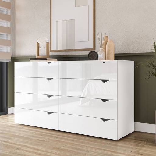 [240820.0001] GAVETERO PORTO DE 8 GAVETAS  BLANCO,  240820.0001