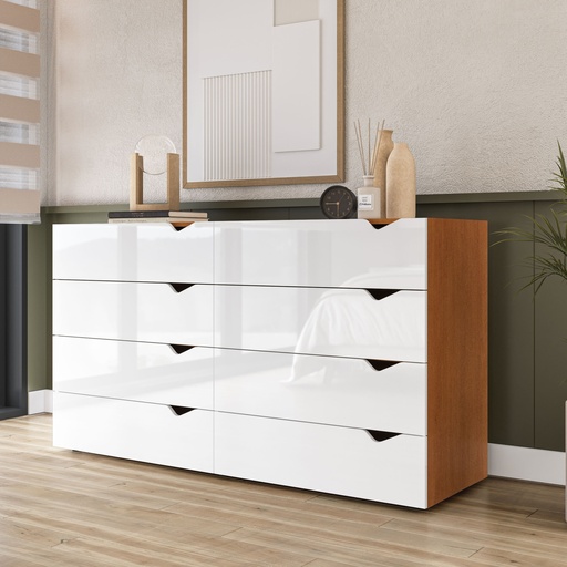 [240820.0006] GAVETERO PORTO DE 8 GAVETAS  FREIJO/BLANCO,  240820.0006