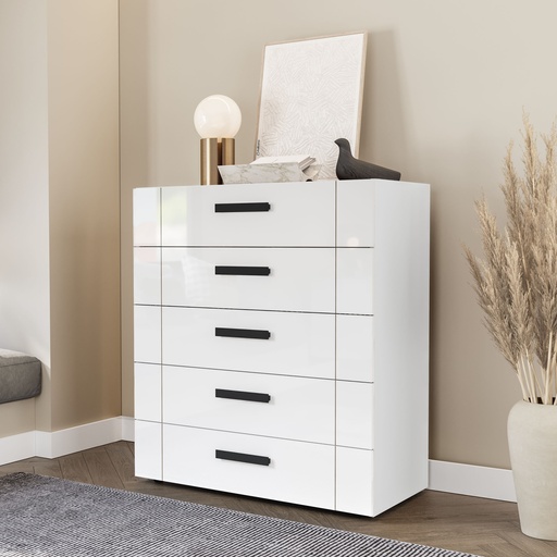 [240840.0001] GAVETERO LISBOA DE 5 GAVETAS  BLANCO,  240840.0001