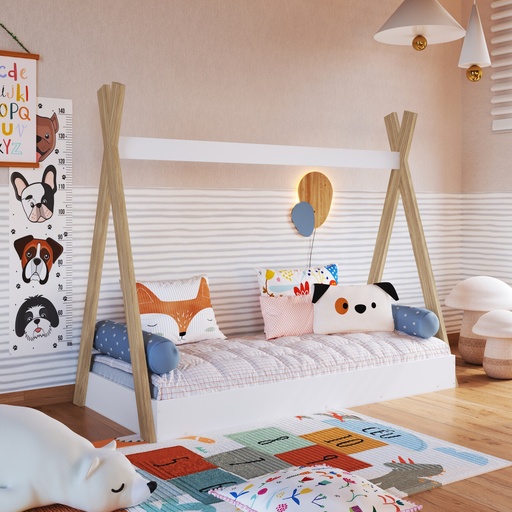 [CCM003ITBC] CAMA SINGLE INFANTIL CABANA MONTESSORI ITAPUA CON BLANCO 190X80 (NO INCLUYE COLCHON), CCM003ITBC